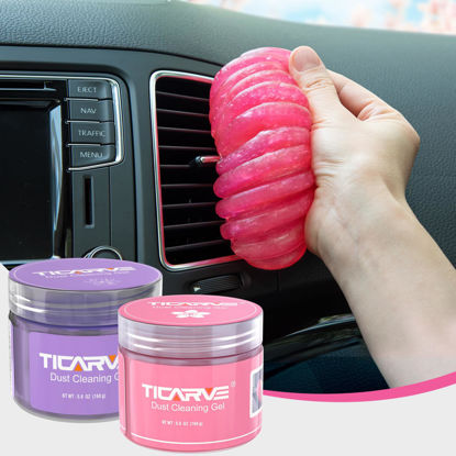 Picture of TICARVE 2 Pack Cleaning Gel Car Cleaning Putty Car Slime for Cleaning Car Detailing Gel Car Interior Cleaner Car Accessories Keyboard Cleaner Rose Purple (320g/11.2oz)