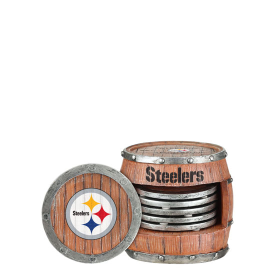 Picture of FOCO Pittsburgh Steelers NFL 5 Pack Barrel Coaster Set