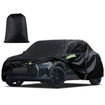 Picture of Car Cover Custom Fit for 2014-2024 Mini Cooper/Cooper S/Hardtop/Clubman/Countryman 4 Door, Waterproof All Weather Full Exterior Cover Rain Sun Hail Protector with Door Zipper