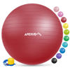 Picture of APEXUP Yoga Ball Exercise Ball, Anti Slip Stability Ball Chair, Heavy Duty Large Gym Ball for Fitness, Balance, Core Workout and Physical Therapy (M (19"~22) 55cm, Red)