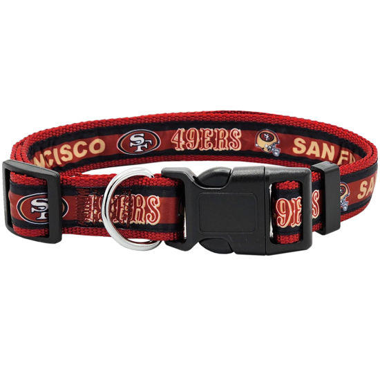 Picture of Pets First NFL San Francisco 49ers Licensed PET COLLAR, Medium - Heavy-Duty, Strong, and Durable Dog Collar. Available in 31 Football Teams and 4 Sizes