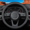 Picture of Deer Route Custom-Fit for Volkswagen Steering Wheel Cover, Premium Leather Car Cover with Logo, Non-Slip, Breathable, Accessories (A-Style,for Volkswagen)