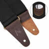 Picture of Nefelibata Guitar Strap with Pick Pocket, Head Cowhide Leather Ends Guitar Straps for Bass, Electric & Acoustic Guitar, Come with Free Strap Button, 1 Pair Strap Locks and 4 Guitar Picks