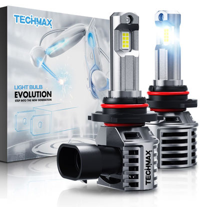 Picture of TECHMAX 9005 Light Bulb, HB3 9005 Fog Light Bulb w/Fan 600% Bright 6500K Wireless Direct Insertion Plug and Play, Pack of 2