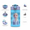 Picture of Zak Designs Disney Frozen 2 Kids Water Bottle Set with Reusable Straws and Built in Carrying Loops, Made of Plastic, Leak-Proof Designs 16 oz, BPA-Free, 2pc Set, Elsa & Anna (Frozen 2)