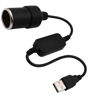 Picture of USB A Male to 12V Car Cigarette Lighter Socket Female Converter Cable (8W Max)