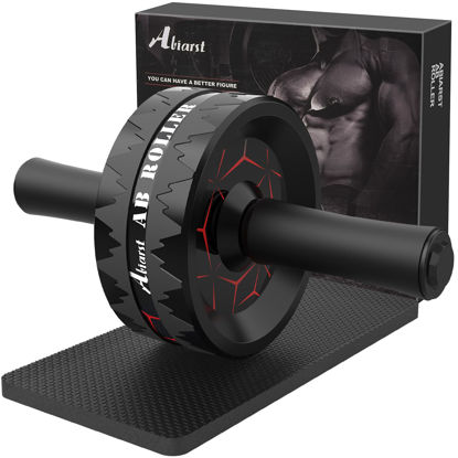 Picture of Abiarst Ab Roller Wheel, Abs Workout Equipment for Abdominal & Core Strength Training, Home Gym Exercise Wheels for Men Women, with Knee Pad Accessories