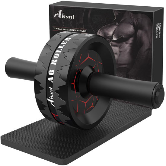 Picture of Abiarst Ab Roller Wheel, Abs Workout Equipment for Abdominal & Core Strength Training, Home Gym Exercise Wheels for Men Women, with Knee Pad Accessories