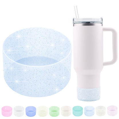 Picture of WORBSS Glitter Silicone Boot, Compatible with Stanley Tumbler H2.0 20 30 40oz & Hydro Flask 18-24oz, Accessories for Wide Mouth Water Bottles Protector Bottom Sleeve Cover Bumper As the Best Gfit