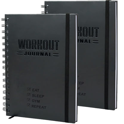 Picture of Hardcover Fitness Planner Workout Journal for Men & Women - A5 Sturdy Fitness Log Book to Track Gym & Home Workouts - Separately Packaged 2 Pieces