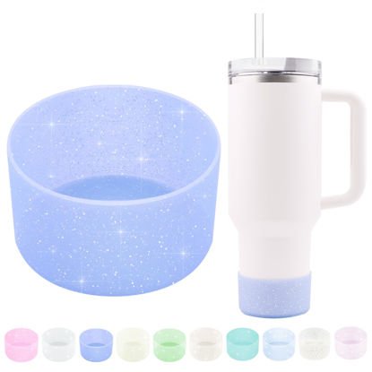 Picture of WORBSS Glitter Silicone Boot, Compatible with Stanley Tumbler H2.0 20 30 40oz & Hydro Flask 18-24oz, Accessories for Wide Mouth Water Bottles Protector Bottom Sleeve Cover Bumper As the Best Gfit