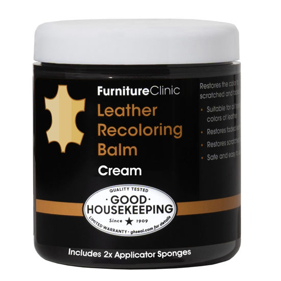 Picture of The Original Leather Recoloring Balm by Furniture Clinic - 16 Colors - Leather Repair Kit for Furniture - Restore Couches, Car Seats & More - Leather Dye for Scratched and Faded Leather (Cream)