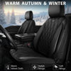 Picture of CAR PASS Luxury Warm Velvet Leather Car Seat Covers Front Seats, Breathable Soft Premium Faux Leather Front Seat Covers, Armrest Airbag Compatible Universal Fit for Sedans Suvs Vans Trucks, Black