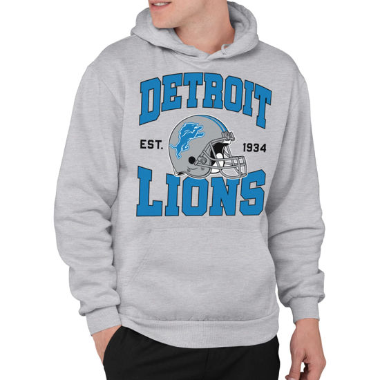 Picture of Junk Food Clothing x NFL - Detroit Lions - Team Helmet - Unisex Adult Pullover Fleece Hoodie for Men and Women - Size X-Large