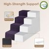 Picture of EHEYCIGA Dog Stairs for Bed 20”H, 4-Step Extra Wide Dog Steps for High Bed, Pet Steps for Small Dogs and Cats, Non-Slip Balanced Dog Indoor Ramp, Purple