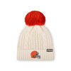 Picture of FOCO Women's Cleveland Browns NFL Team Logo Cable Knit Pom Beanie Hat, White