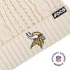 Picture of FOCO Women's Minnesota Vikings NFL Team Logo Cable Knit Pom Beanie Hat, White