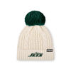 Picture of FOCO Women's New York Jets NFL Team Logo Cable Knit Pom Beanie Hat, White