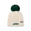 Picture of FOCO Women's New York Jets NFL Team Logo Cable Knit Pom Beanie Hat, White