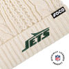 Picture of FOCO Women's New York Jets NFL Team Logo Cable Knit Pom Beanie Hat, White