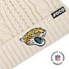 Picture of FOCO Women's Jacksonville Jaguars NFL Team Logo Cable Knit Pom Beanie Hat, White
