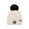 Picture of FOCO Women's Las Vegas Raiders NFL Team Logo Cable Knit Pom Beanie Hat, White