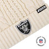 Picture of FOCO Women's Las Vegas Raiders NFL Team Logo Cable Knit Pom Beanie Hat, White