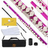 Picture of Glory Closed Hole C Flute With Case, Tuning Rod and Cloth and Gloves pink