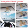 Picture of Sunglass Holder for Car Visor Sunglasses Clip Magnetic Leather Glasses Eyeglass Holder Interior Car Accessories for Woman Man - 2 Packs Beige