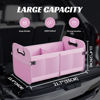 Picture of Sposuit Trunk Organizer for Car - Collapsible Trunk Storage with 11 Pockets & Reinforced Handles, SUV Trunk Organizers for Grocery Cargo(Pink)