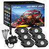 Picture of Nilight RGB LED Rock Lights Kit, 6 pods Underglow Multicolor Neon Light Pod with Bluetooth App Control Flashing Music Mode IP68 Exterior Wheel Well Light for Truck ATV UTV RZR SUV