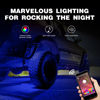 Picture of Nilight RGB LED Rock Lights Kit, 6 pods Underglow Multicolor Neon Light Pod with Bluetooth App Control Flashing Music Mode IP68 Exterior Wheel Well Light for Truck ATV UTV RZR SUV