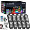 Picture of Nilight RGB LED Rock Lights Kit 10 PCS 18LED Wide Angle Wheel Well Light with Remote & Bluetooth App Dual Control Multi Modes Underglow Multicolor Neon Light Pod for ATV UTV SUV Offroad Truck RZR Boat