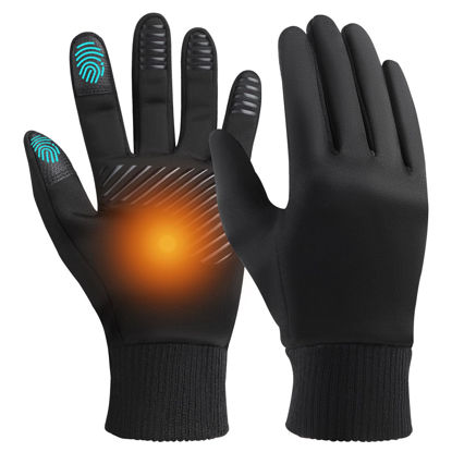 Picture of FEWTUR Winter Gloves for Men and Women Cold Weather - Waterproof Touchscreen Gloves for Running Hiking Bike, Water Proof Snow Warm Gloves Touch Screen for Biking Driving Soccer