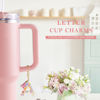 Picture of Letter Charm Accessories for Stanley Cup 1 PCS Cute Initial Keychain Handle Charm for Stanley Tumbler for Women Pink Letter A
