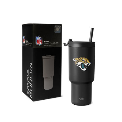Picture of Simple Modern Officially Licensed NFL Jacksonville Jaguars 30 oz Tumbler with Flip Lid and Straws | Insulated Cup Stainless Steel | Gifts for Men Women | Trek Collection | Jacksonville Jaguars