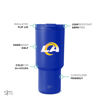Picture of Simple Modern Officially Licensed NFL Los Angeles Rams 30 oz Tumbler with Flip Lid and Straws | Insulated Cup Stainless Steel | Gifts for Men Women | Trek Collection | Los Angeles Rams