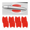 Picture of 8PCS Car Door Handle Sticker, Carbon Fiber Anti-Scratches Car Door Cup Protector, Non-Marking Auto Door Handle Protective Film, Self-Adhesive Door Side Paint Protector for All Cars (Red/8PCS)