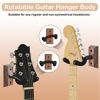 Picture of DOMMI Guitar Wall Mount 4 Pack, Guitar Holder with Rotatable Soft Guitar Hook for All Size Guitars, Hardwood U-Shaped Guitar Hanger Wall Mount for Acoustic, Electric Guitar, Bass, Black Walnut