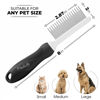Picture of POODLIE Poodle Pet Dog Combs for Grooming Matting - Metal Comb for Dogs with Long & Short Stainless Steel Teeth - Dematting Comb for Cats to Remove Matted Hair & Knots, Black