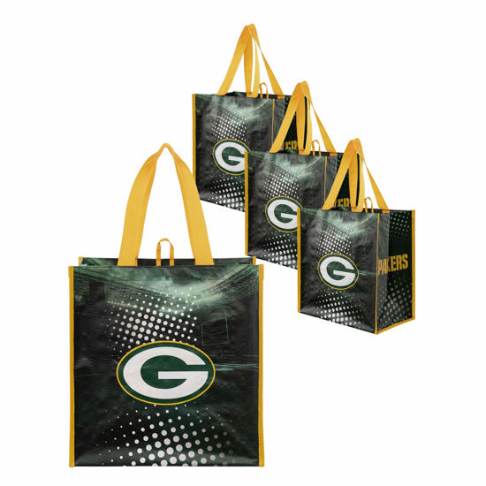 Picture of FOCO Green Bay Packers NFL 4 Pack Reusable Shopping Bags, one size