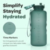 Picture of Hydracy Water Bottle with Time Marker -Large Half Gallon 64 oz BPA Free Bottle & No Sweat Sleeve -Leak Proof Gym Bottle with Fruit Infuser Strainer & Times to Drink -Ideal for Sports & Outdoors