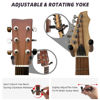 Picture of VEINTICO Guitar Wall Mount, Guitar Wall Hanger Hook Bracket Holder for Acoustic and Electric Guitars Bass Banjo Mandolin, Black Walnut Wood Base-Brown Silicone