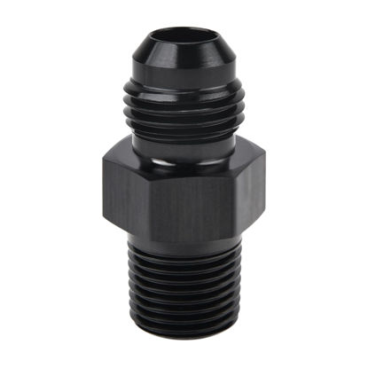 Picture of EVIL ENERGY 6AN Male Flare to 1/8" NPT Pipe Fitting Adapter Aluminum Straight Black