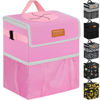 Picture of ELONGRIVER Car Trash Can for SUVs, Trucks, Vans - Pink, 2 Gallons Capacity, Leak-Proof Liner, Utility Clasps, Cute Design