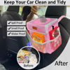 Picture of ELONGRIVER Car Trash Can for SUVs, Trucks, Vans - Pink, 2 Gallons Capacity, Leak-Proof Liner, Utility Clasps, Cute Design