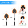 Picture of Windshield Cleaning Tool, Car Window Cleaner with Extendable Long Handle and 4 Washable Reusable Microfiber Pads, Auto Interior Exterior Glass Wiper Cleaning Kit Universal for Office and Home (Orange)