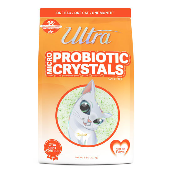 Picture of New Ultra Probiotic Micro Crystals Cat Litter - 99.9% Dust Free, Soft on Paws, Fragrance Free - 5 Lbs.