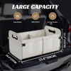 Picture of Sposuit Trunk Organizer for Car - 70L Collapsible Trunk Storage with 11 Pockets & Reinforced Handles, SUV Trunk Organizers for Grocery Cargo(White)