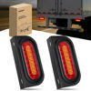 Picture of Nilight 6 Inch Oval Trailer Tail Light 2 PCS Red Brake Stop Amber Left Right Turn Signals Light with Flush Mount Grommets Plugs Mounting Brackets for RV Truck Trailer Luggage Rack